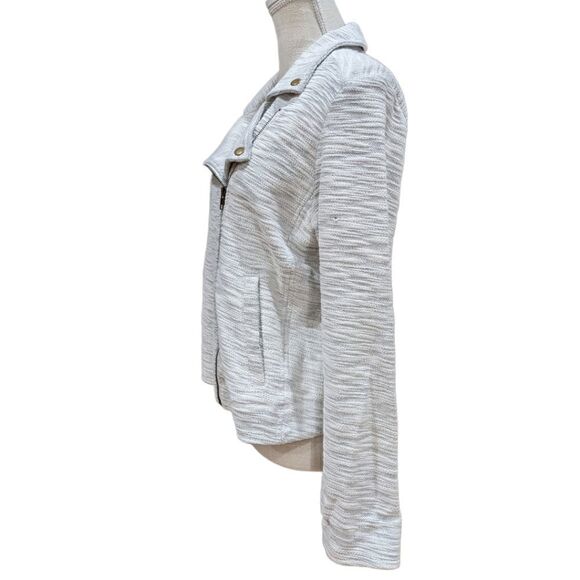 NWT Abbeline Grey Zip Up Textured Knit Jacket Size L - Picture 3 of 9